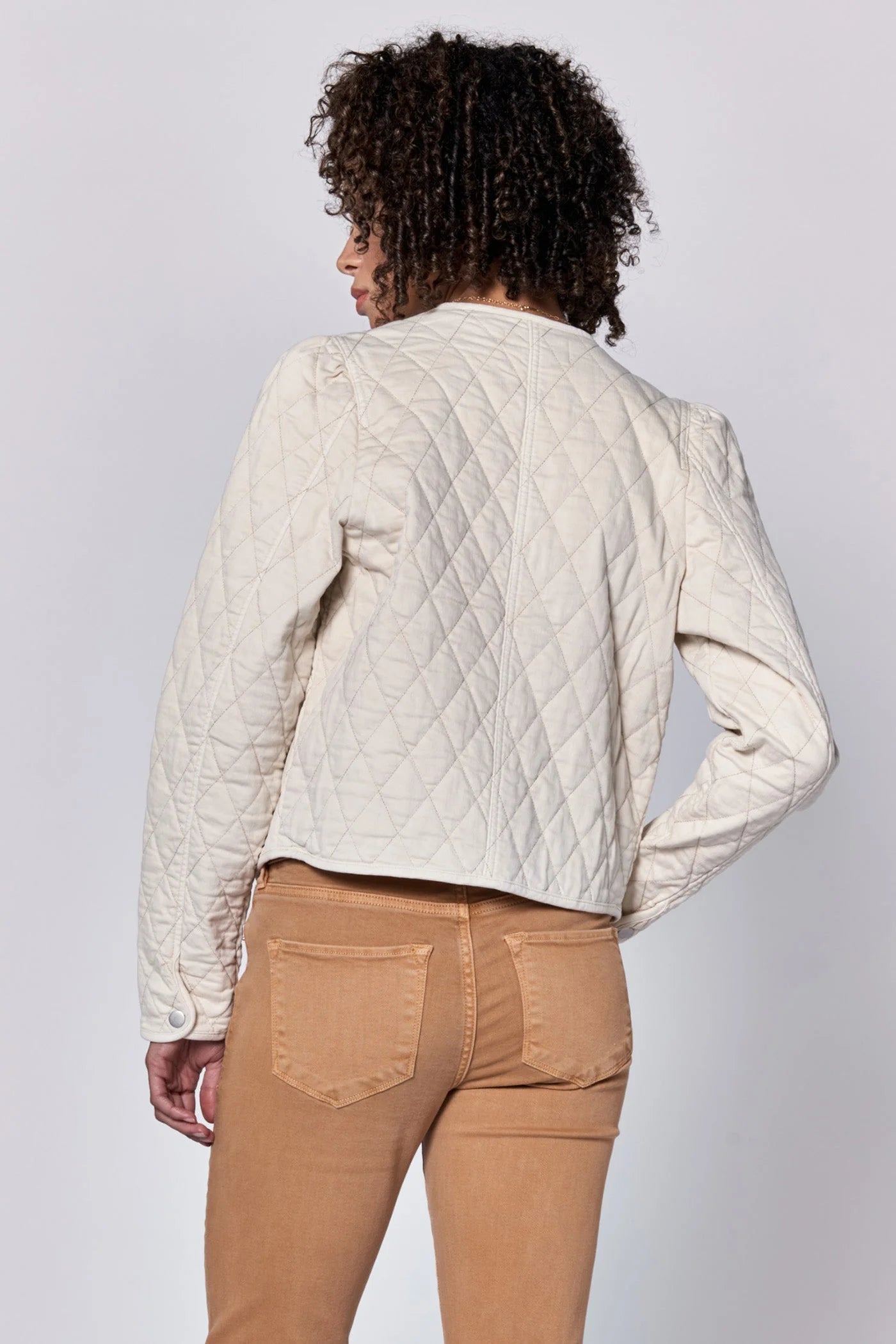 Kit Quilted Puff Sleeve Jacket - Eggshell image 1