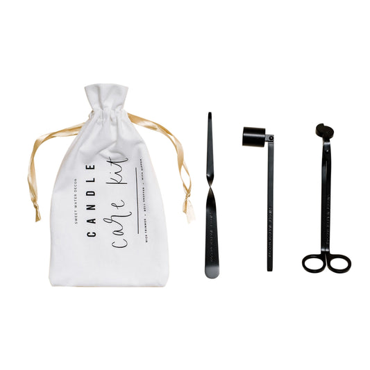 Candle Care Kit | Wick Trimmer, Dipper & Snuffer Set (Matte Black)