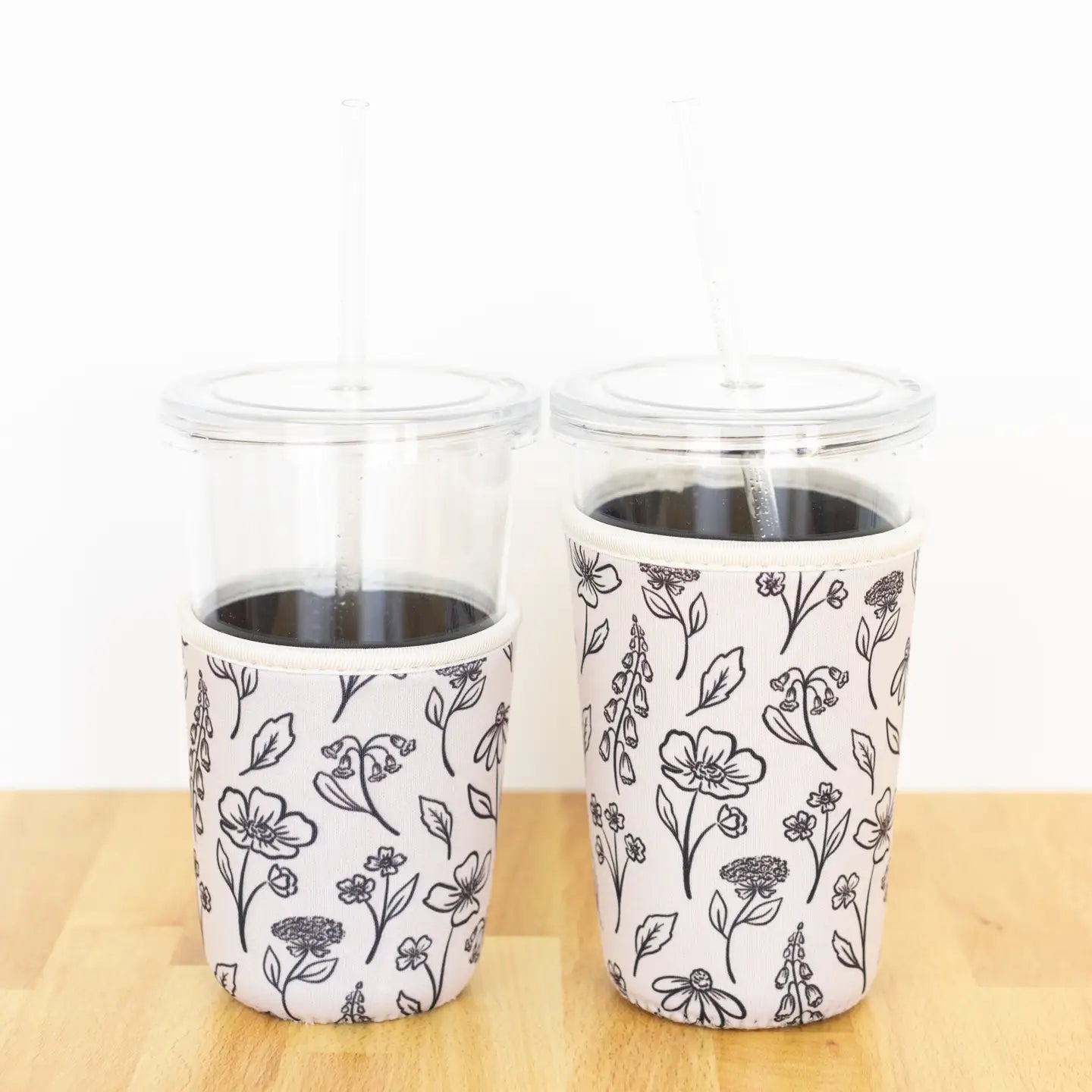 Reusable Neoprene Drink Sleeve | Pressed Floral