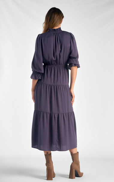 Tiered Silk Midi Dress image 4