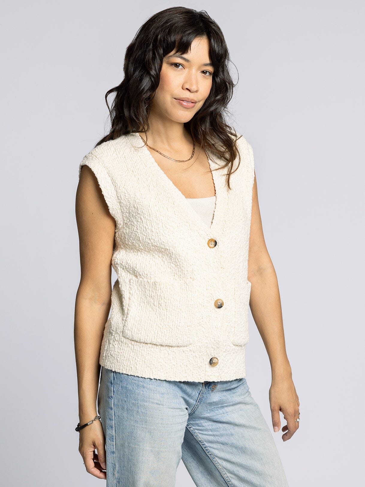 Emma Short Sleeve Cardigan - Vintage White