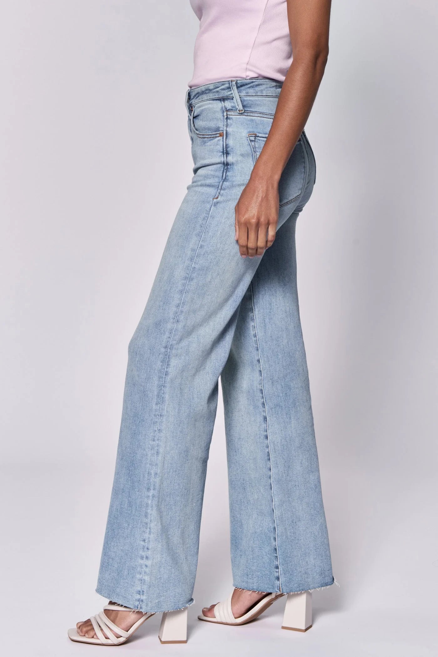 Fiona High Rise Wide Legs with Raw Hem- Montilla image 2