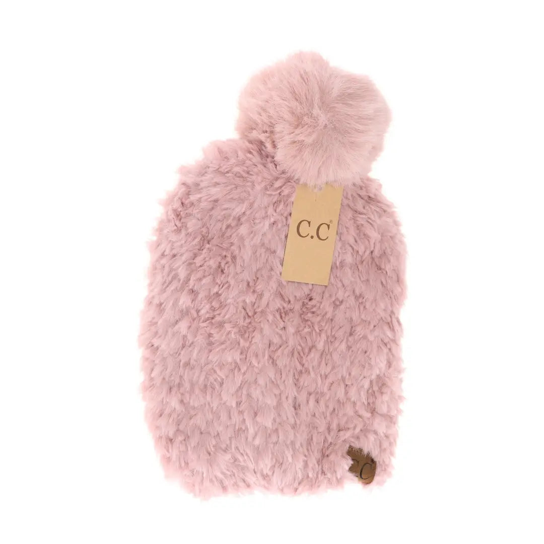 Allover Faux Fur Pom C.C Beanie