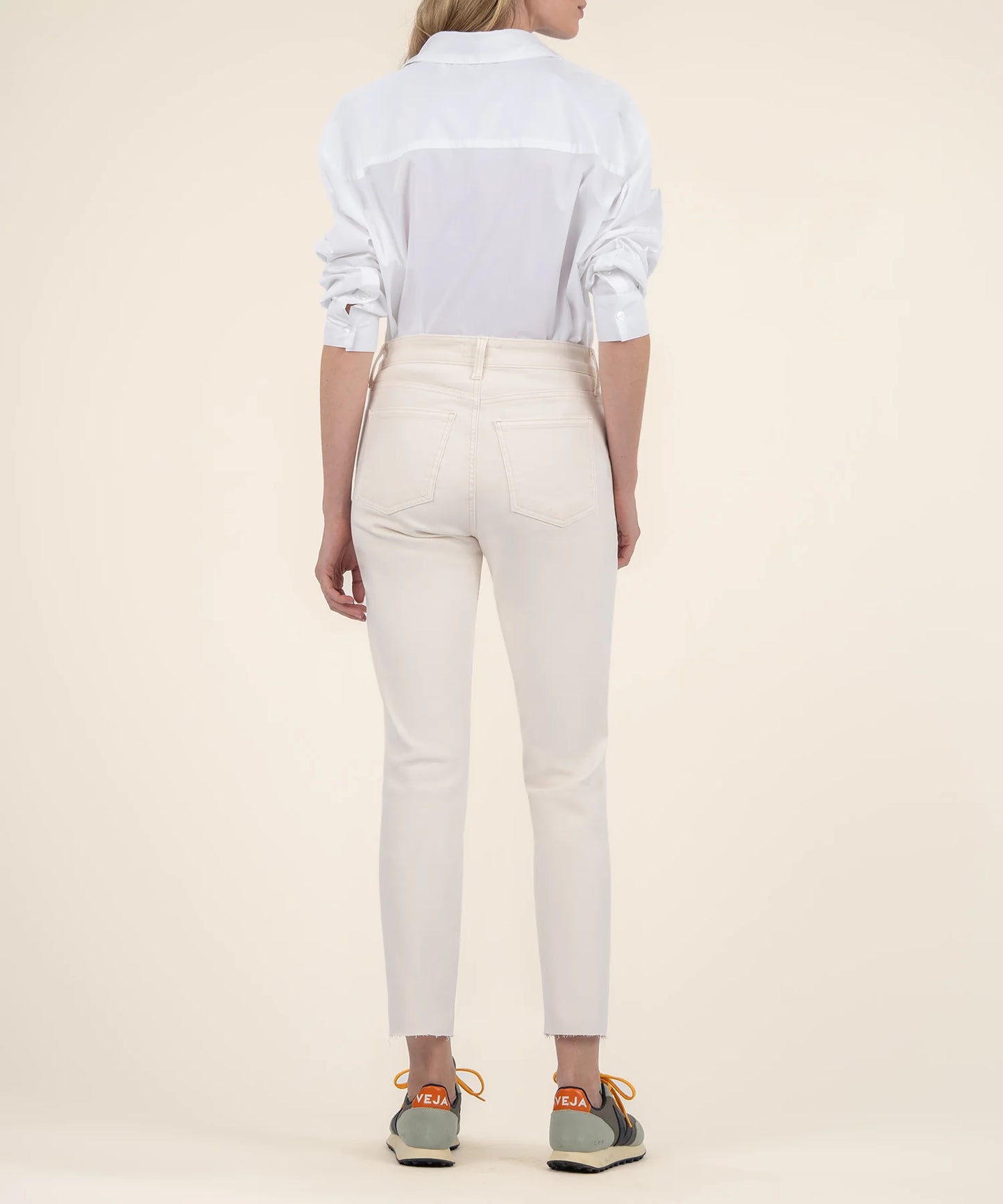 Reese High Rise Ankle Straight Jeans - Ecru image 1