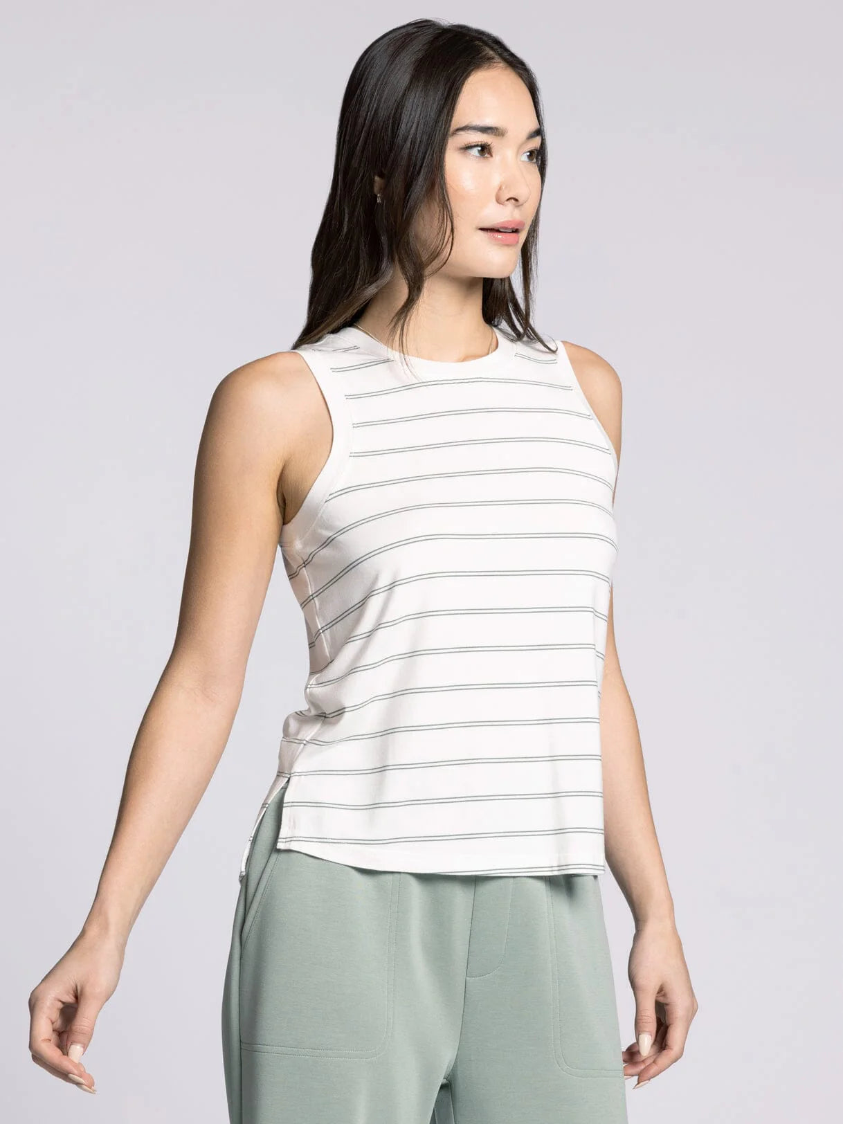Mary Tank - Desert Green Stripe