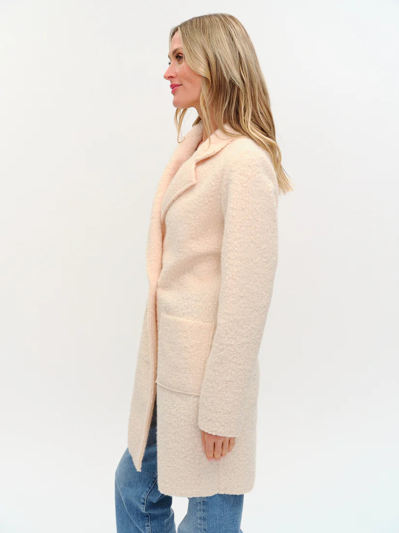 Gia Faux Shearling Long Coat – Tan