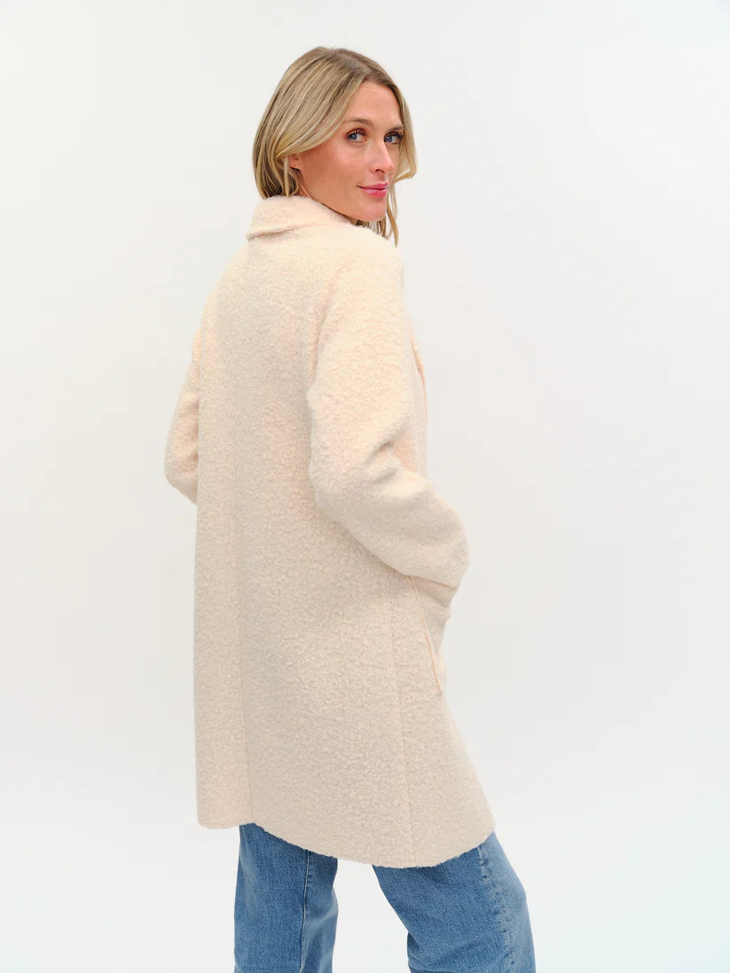 Gia Faux Shearling Long Coat – Tan