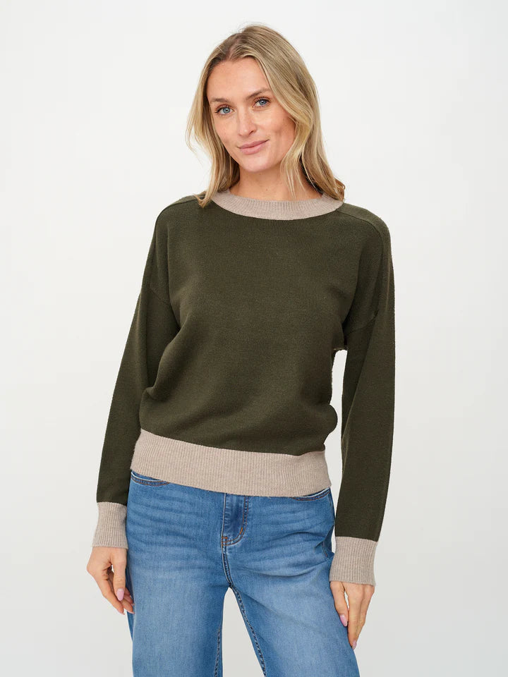 Dylan Crew Neck Sweater - Olive