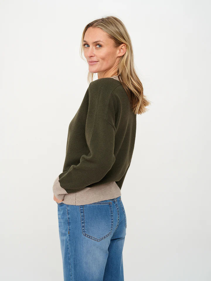 Dylan Crew Neck Sweater - Olive