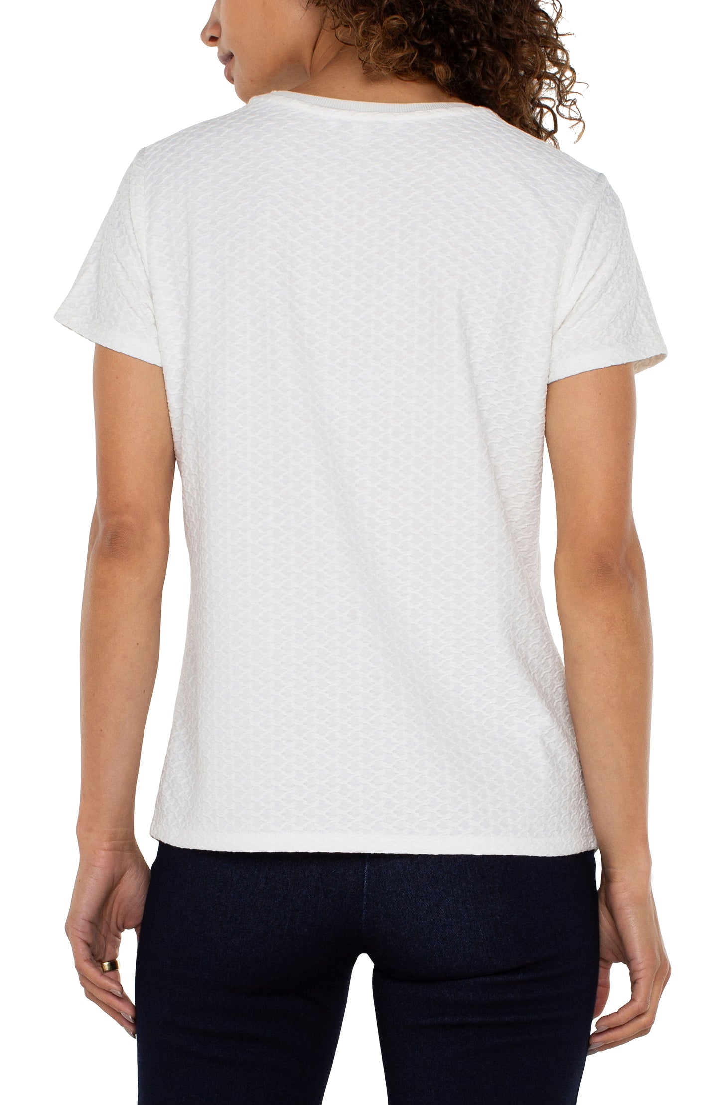 Textured Short Sleeve Crew Neck Tee