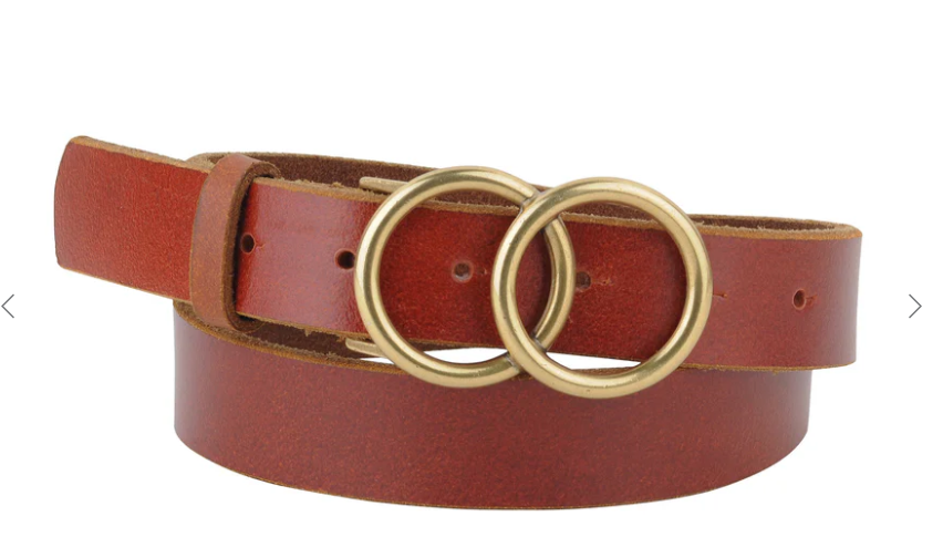 Double Circle Buckle Leather Belt image 0