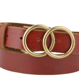 Double Circle Buckle Leather Belt image 0