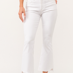 Jeanne Super High Rise Cropped Flare Jeans - Bright White image 0
