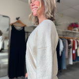 Lecia Relaxed Fit V-Neck Sweater | Vintage Cream