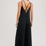Criss-Cross Back Wide Leg Jumpsuit | Black