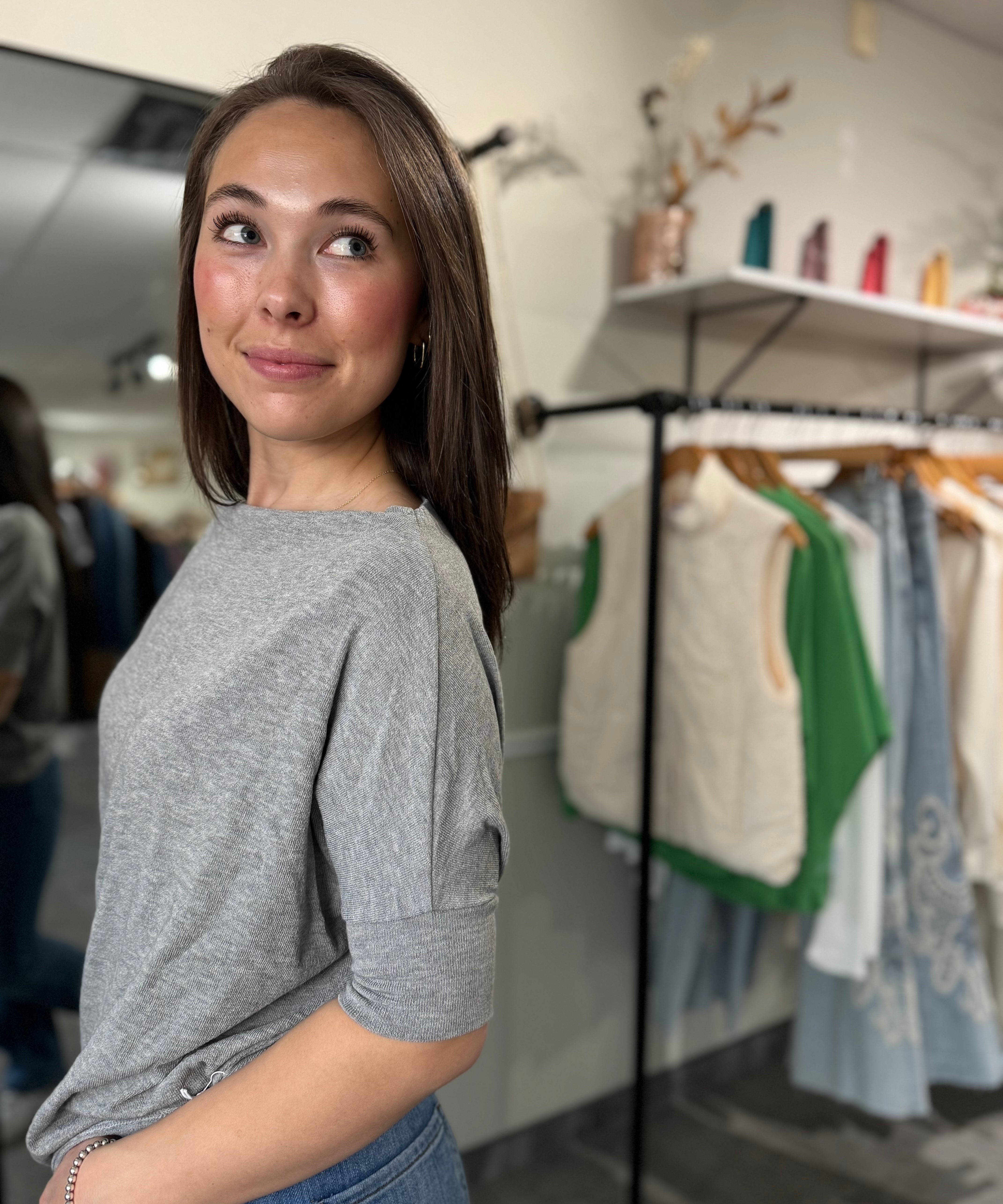 Short Sleeve Anywhere Top | Heather Grey