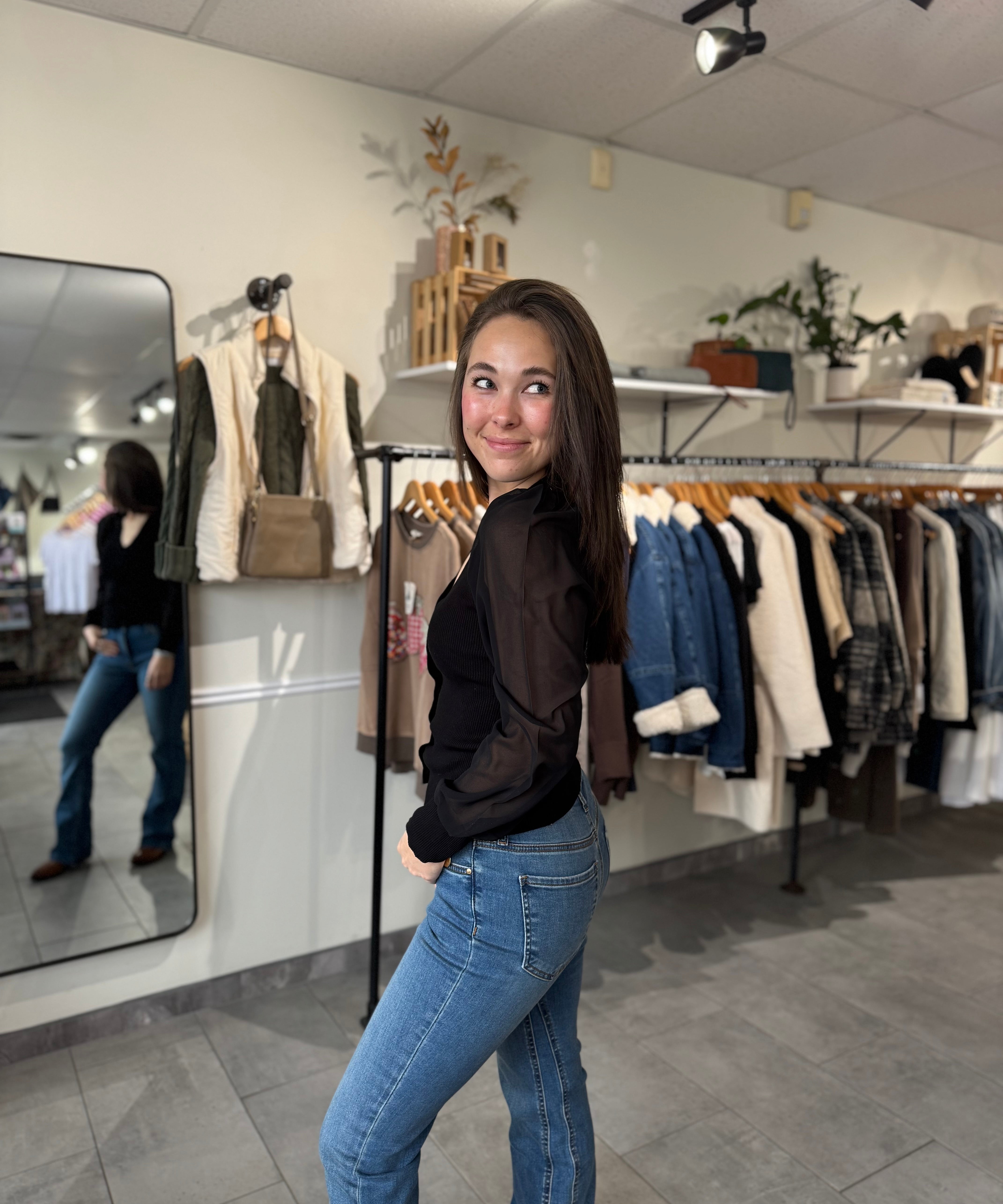 Celeste Mixed Media Sweater | Black