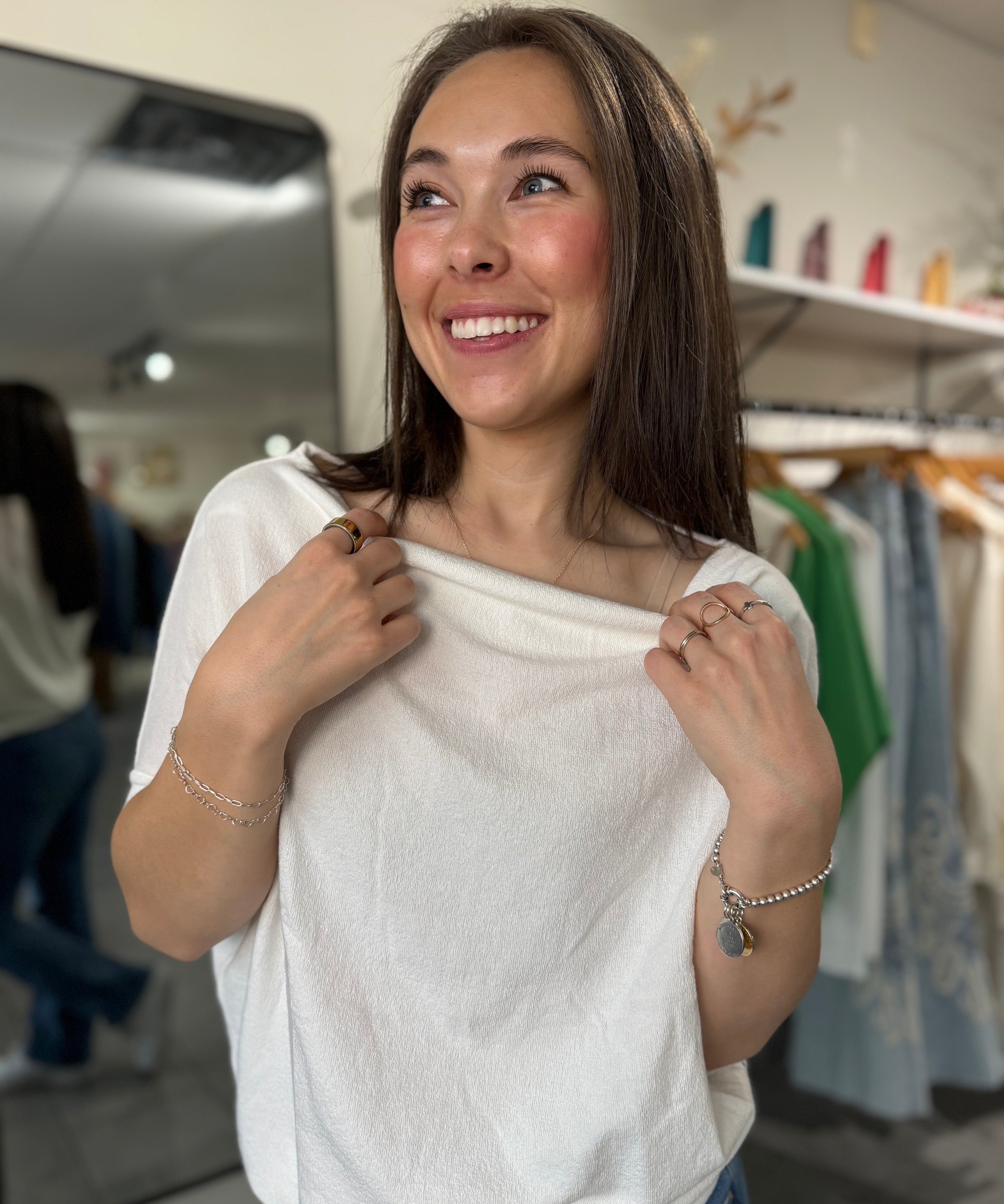 Short Sleeve Anywhere Top | Ivory