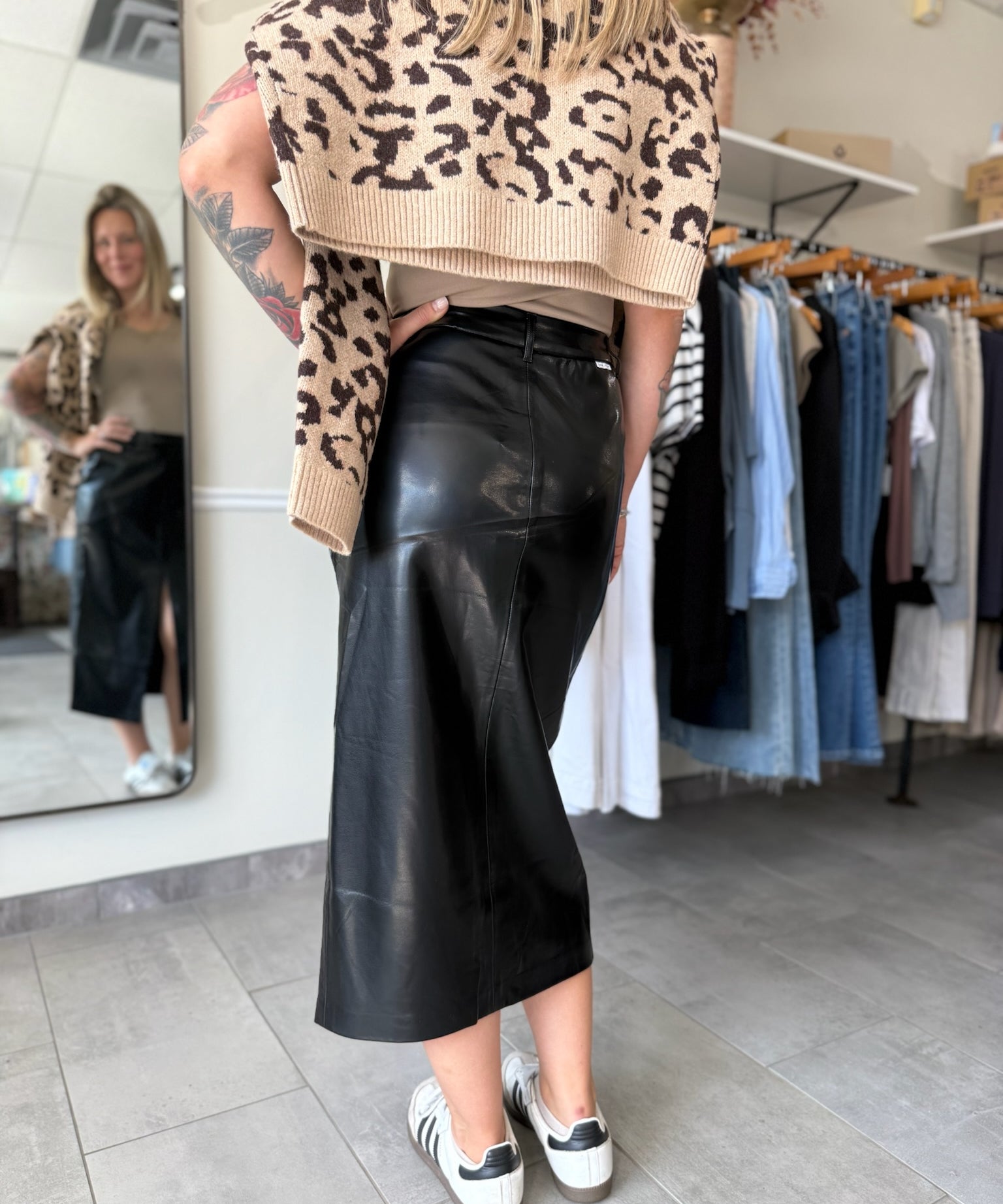 Sia Ballerina Length Skirt - Vegan Leather