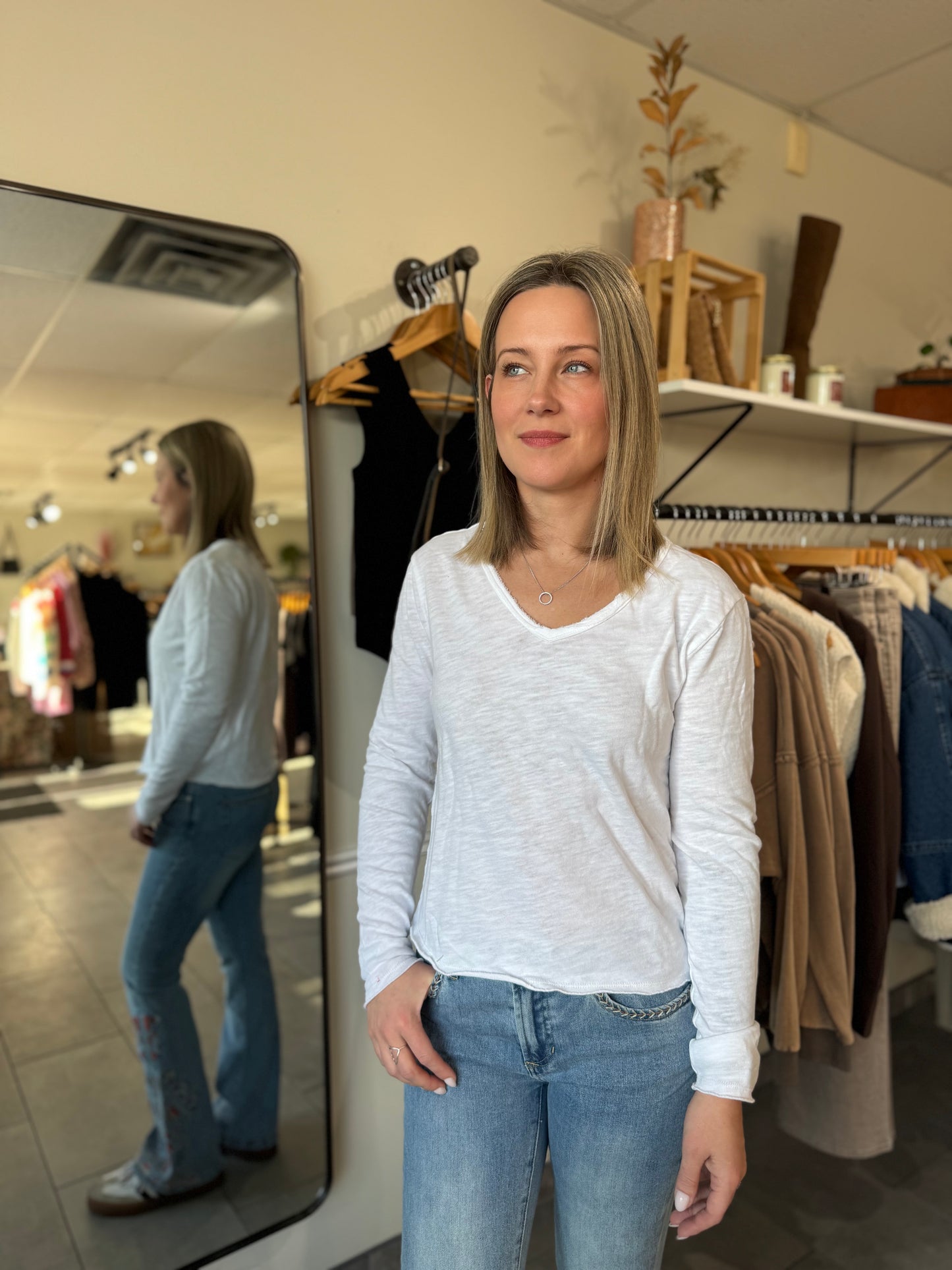 Vanya Long Sleeve Tee | White