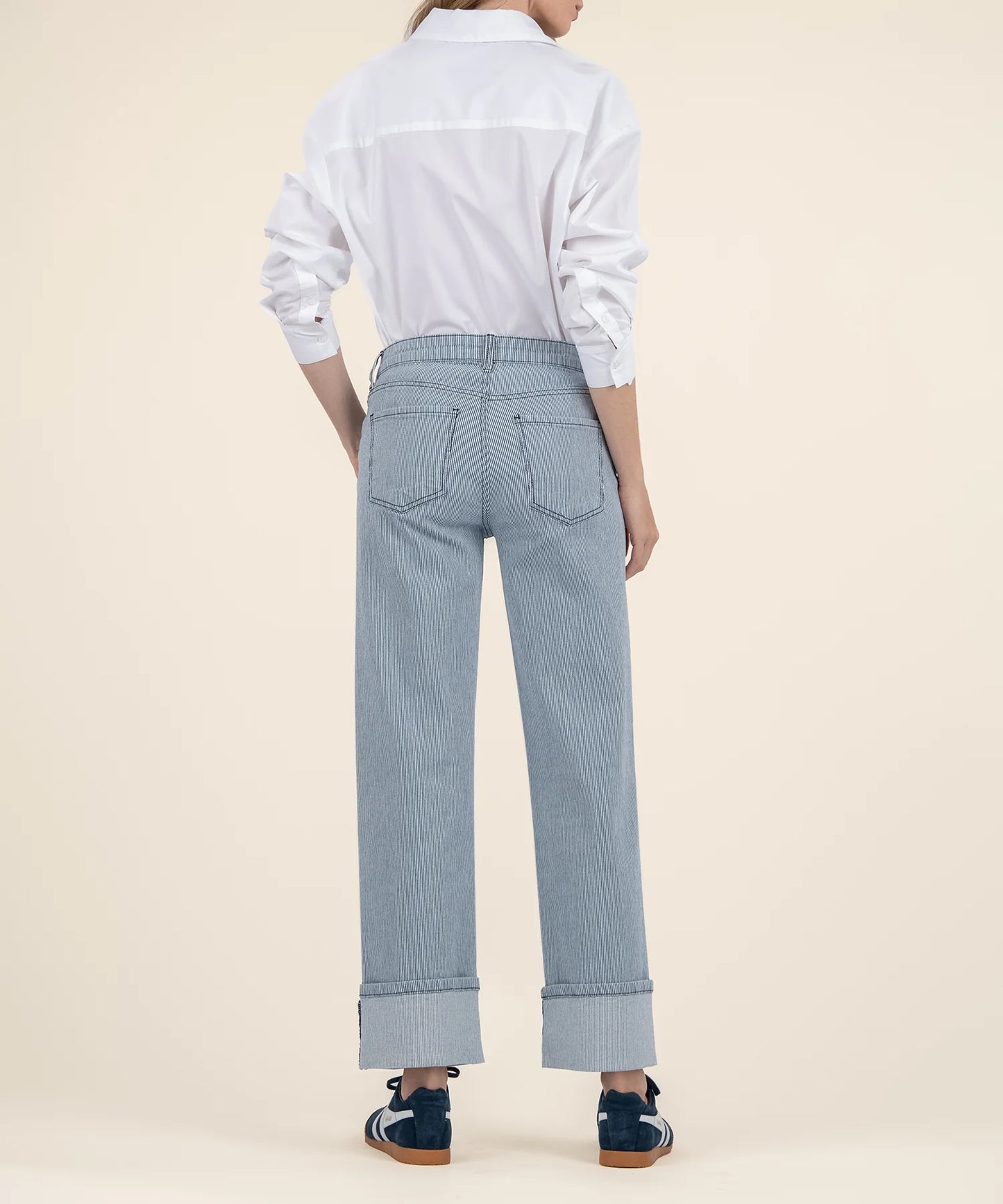Fay High Rise Straight Legs - Railroad Stripe image 3