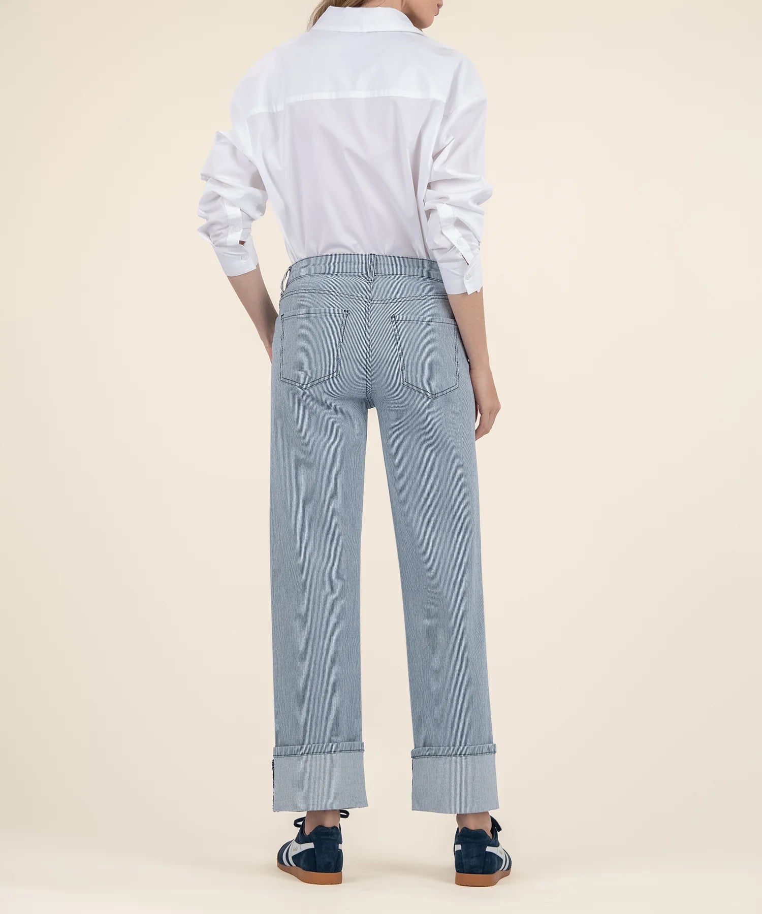 Fay High Rise Straight Legs - Railroad Stripe image 3