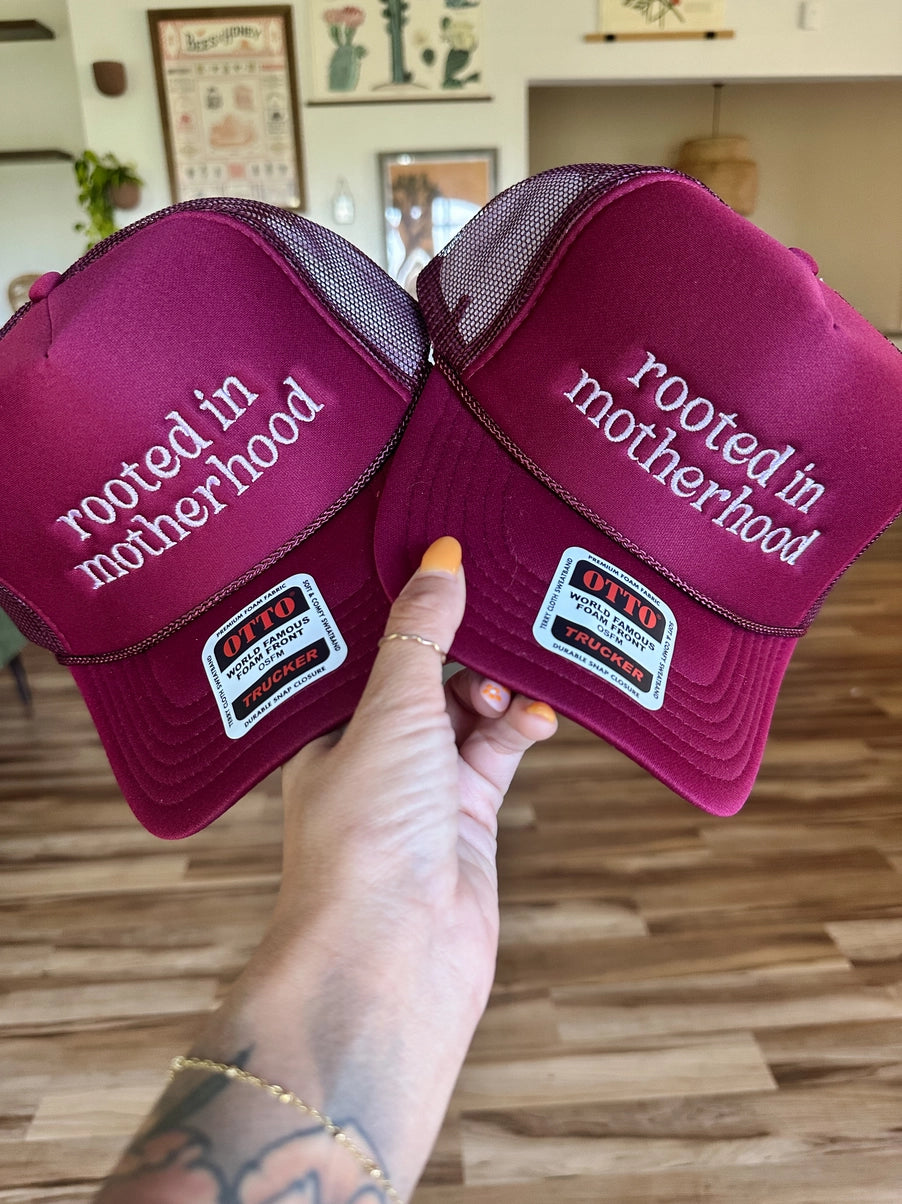 Rooted in Motherhood Embroidered Foam Trucker Hat
