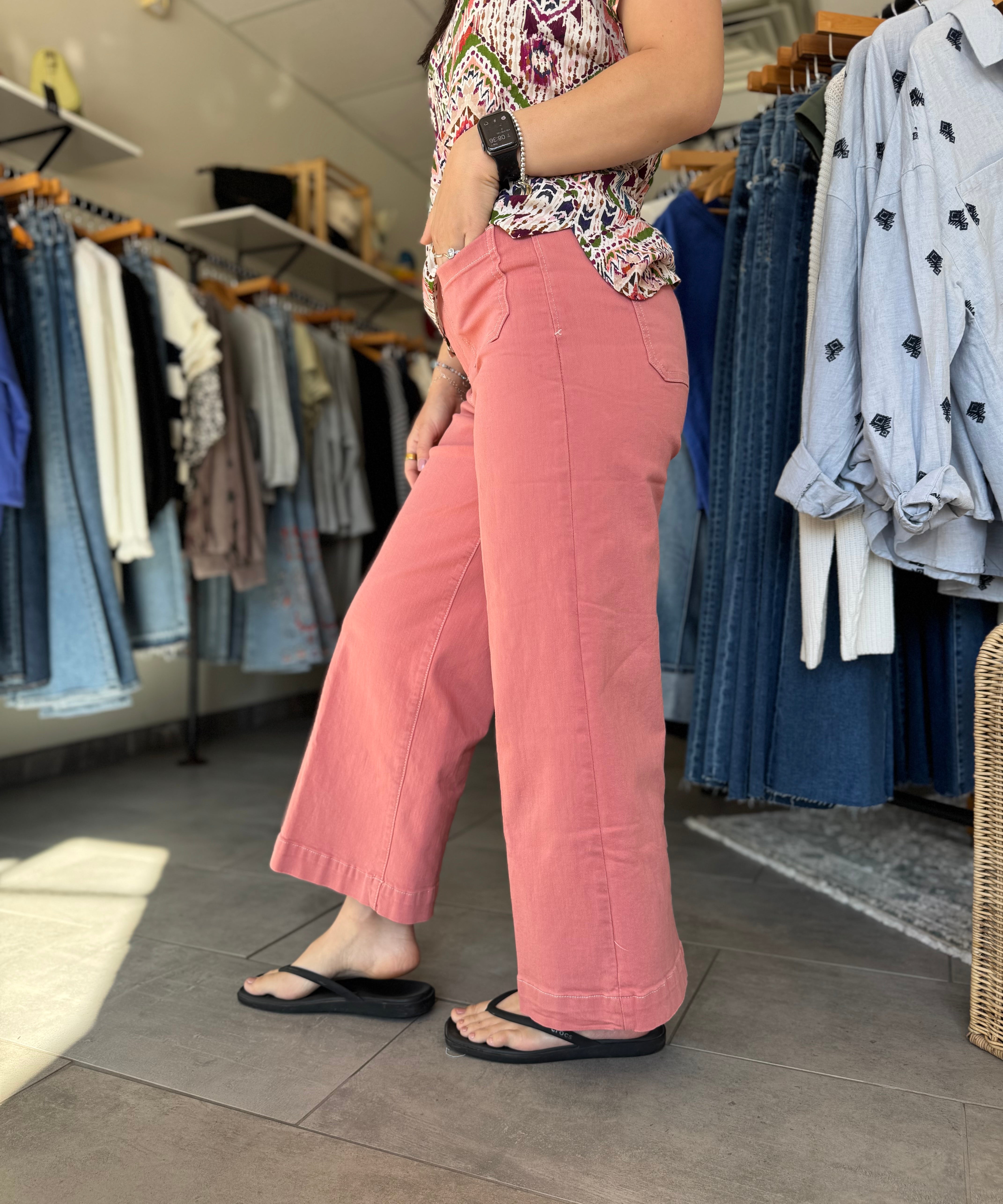 Audrey Wide Leg Jeans | Terracotta