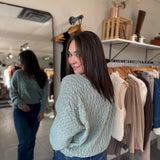 Lexi V Neck Sweater | Iceberg Green