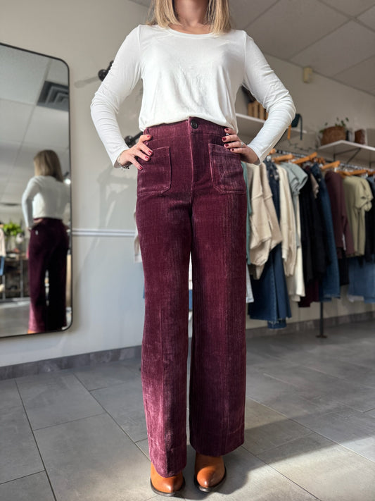 Audrey Wide Leg Corduroy Pants | Fig