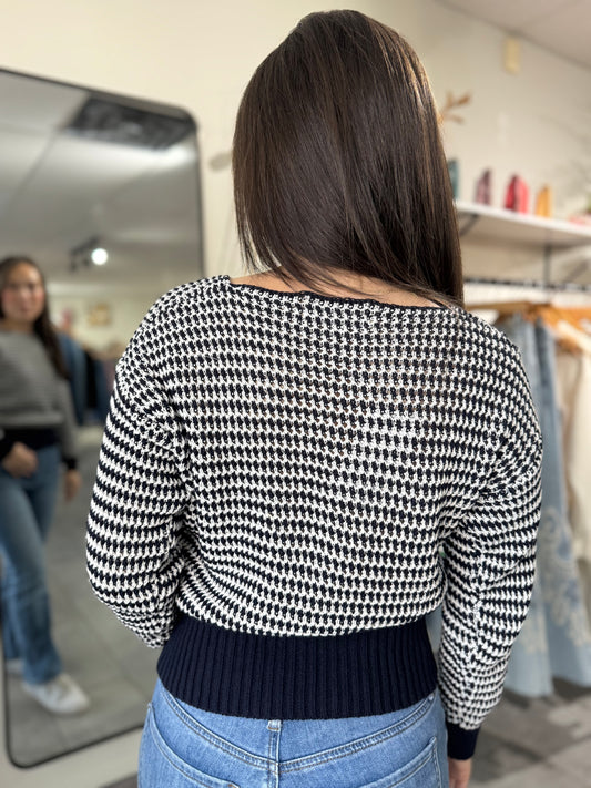 Wanda Sweater | Black Iris Stripe