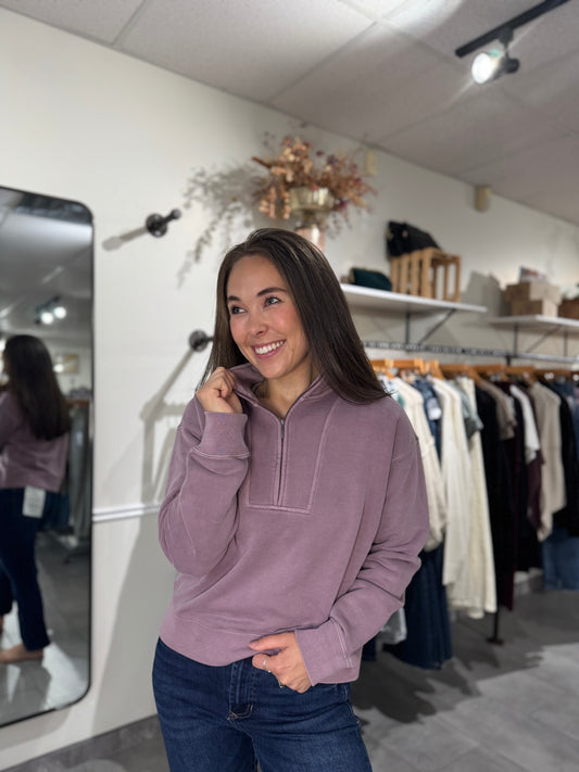 Serenity Fleece Pull Over - Dusty Lavender