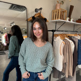 Lexi V Neck Sweater | Iceberg Green