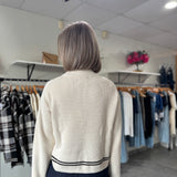Emil Mock Neck Sweater | Cream Combo