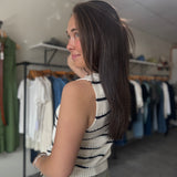 Sarinna Sleeveless Top | Black Iris Stripe