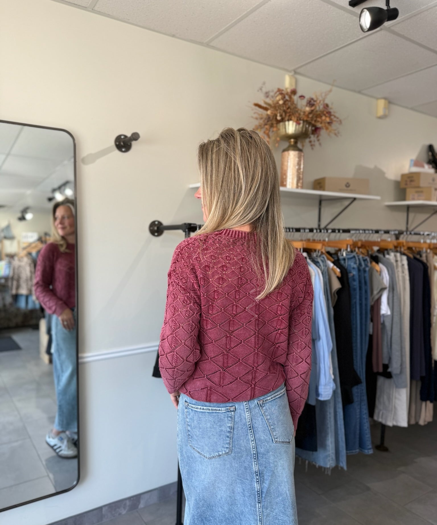 Colette Vintage Washed Sweater - Bordeaux