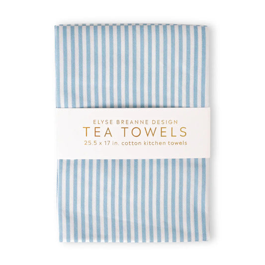 Tea Towel Set | Blue Stripes
