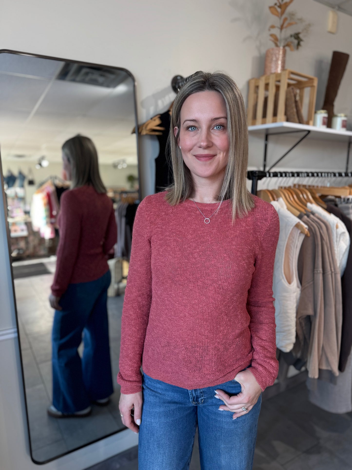 Edina Relaxed Long Sleeve | Deep Terracotta