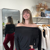 The Anywhere Top -  Black Lurex