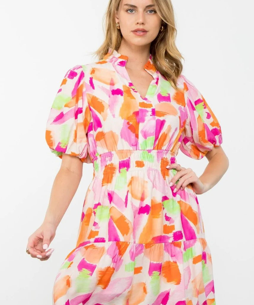 Smocked Waist Flutter Dress image 0