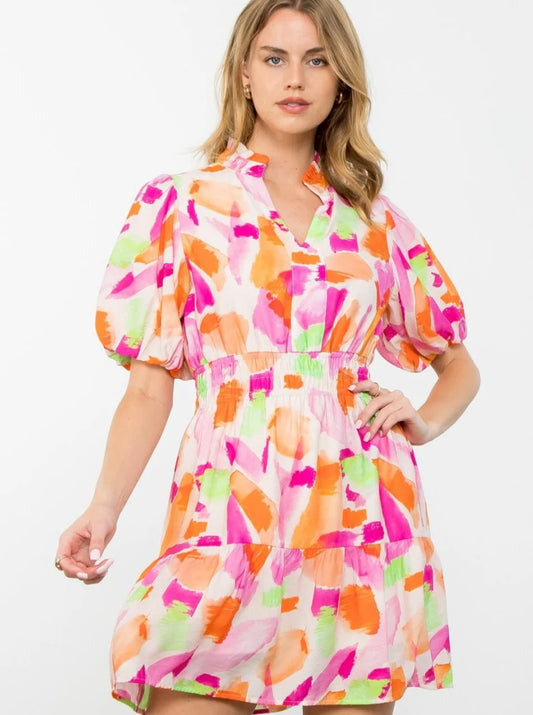 Smocked Waist Flutter Dress image 0