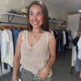 Ulyssa Knit Tank Top | Cream