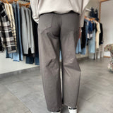 High Waist Barrel Pants | Chocolate Brown