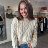 Yvette Funnel Neck Oversized Sweater | Cream
