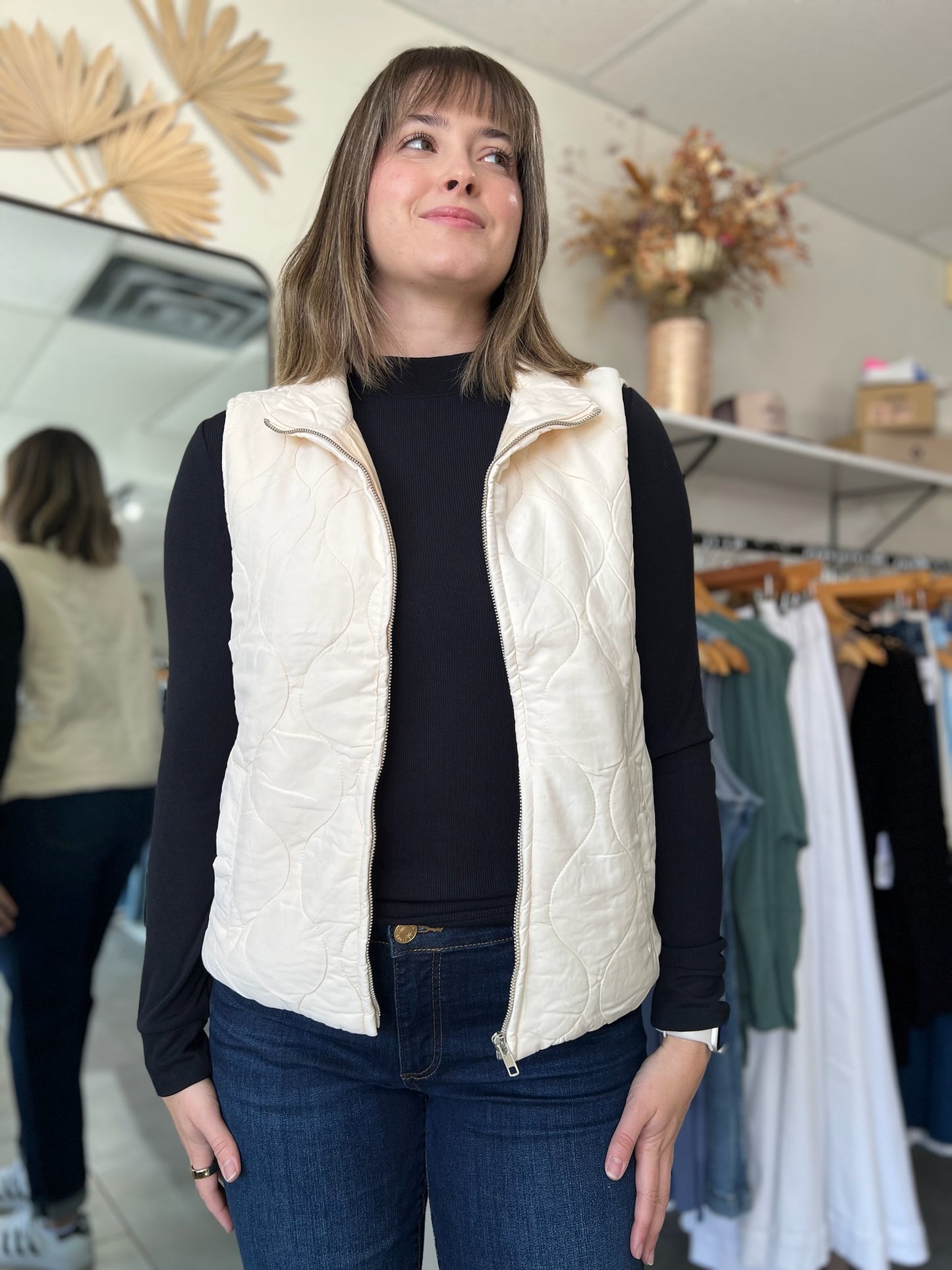 Hadley Vest - Washed Cream