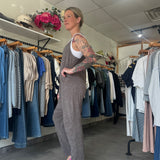 V-Neck Onesie Jumpsuit with Pockets | Ash Grey