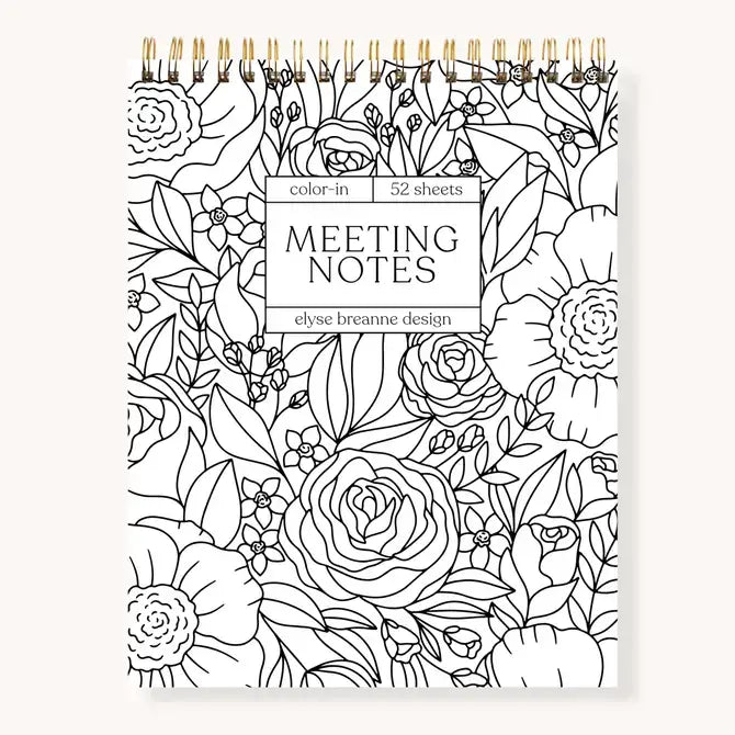 Color-In Meeting Notes | Pressed Floral