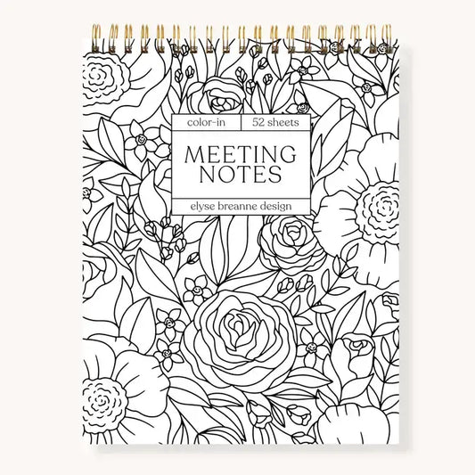 Color-In Meeting Notes | Pressed Floral