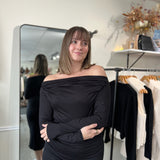 Off the Shoulder Maxi Dress | Black