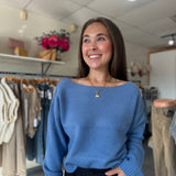 Carina Off the Shoulder Sweater | Denim
